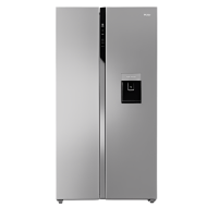 Haier 596L Double Door Side By Side Refrigerator With Water Dispenser Silver Forst Free