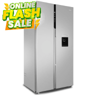 Haier 596L Double Door Side By Side Refrigerator With Water Dispenser Silver Forst Free
