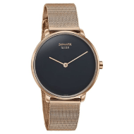 Sonata Sleek Quartz Analog Black Dial Rose Gold Stainless Steel Strap Watch for Women