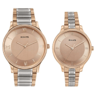Sonata Modern Bandhan Quartz Analog Pink Dial Stainless Steel Strap Watch for Couple