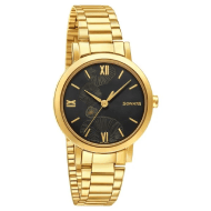 Sonata Linnea Black Dial Women Watch With Stainless Steel Strap