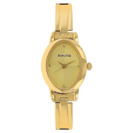 Sonata Quartz Analog Champagne Dial Stainless Steel Strap Watch for Women