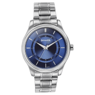 Sonata Quartz Analog Blue Round Dial Silver Stainless Steel Strap Watch For Men