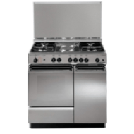 Elba 4 Gas Burner, 2 Electric Cooker with Safety (Black)