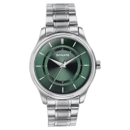 Sonata Quartz Analog Green Dial Silver Stainless Steel Strap Watch For Men