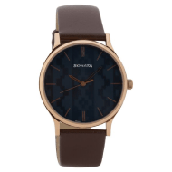 Sonata Knot Blue Dial Leather Strap Watch for Men