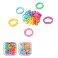 Miniso Basic Series Colorful Hair Ties With Square Container  48 Pcs