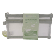 Miniso A6 Double Layer Simple Mesh Stationery Case  Light Green