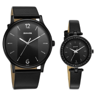 Sonata Quartz Analog Black Dial Leather Strap Watch for Couple