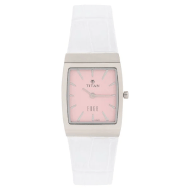 Titan Edge Pink Dial Analog Leather Strap watch for Women
