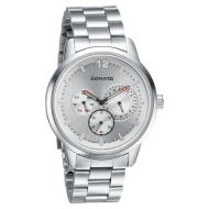 Sonata Quartz Analog Silver Dial Metal Strap Watch for Men