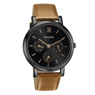 Sonata Multifunctions Blue Dial Women Watch With Leather Strap