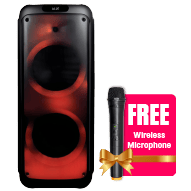 JVC Portable Party Speaker 4000W PMPO Wireless Mic & Remote Control - Black