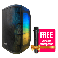 JVC Party Speaker 1600W PMPO Wireless Mic & Remote Control - Black
