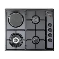 ELBA Hob 3 Gas + 1 Electric With Safety  60cm - Black