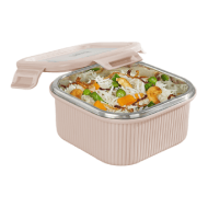 Borosil Larah Freshbyte Square Container with Lid 250 ML