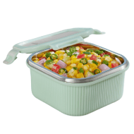 Borosil Larah Freshbyte Square Container with Lid 400 ML