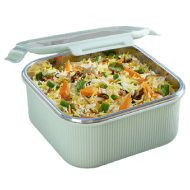 Borosil Larah Freshbyte Square Container with Lid 1600 ML