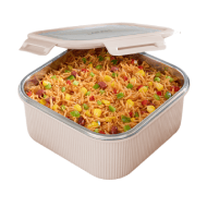 Borosil Larah Freshbyte Square Container with Lid 1600 ML