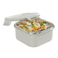 Borosil Larah Freshbyte Square Container with Lid 250 ML