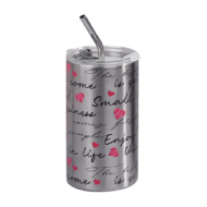 Miniso Y2K Heart Series Double-Wall Straw Coffee Mug 550ml