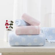 Miniso Dotted Series Small Sized Bath Towel - Blue