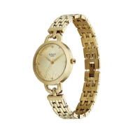 Titan Raga Showstopper Quartz Analog Silver Dial Golden Metal Strap Watch For Women