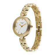 Titan Raga Showstopper Quartz Analog White Dial Rose Gold Metal Strap Watch For Women