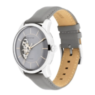 Titan Automatic Sectoral Grey Dial Grey Leather Strap Watch for Men