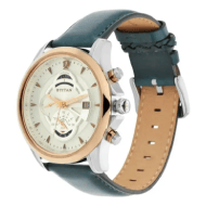 Titan Maritime White Dial Chronograph Leather Strap Watch for Men