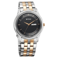 Titan Karishma Quartz Analog with Day and Date Blue Dial Stainless Steel Strap Watch For Men