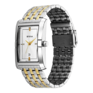 Titan Quartz Silver Dial Stainless Steel Strap Watch for Gents
