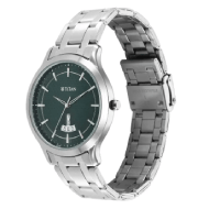 Titan Karishma Quartz Analog Green Dial Silver Stainless Steel Strap Watch For Men