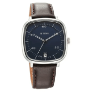 Titan Neo Curve Quartz Analog with Date With Date Blue Dial Brown Leather Strap Watch for Men