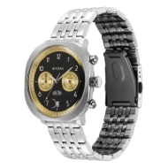 Titan Timeless Treasures Quartz Analog Dual Time Black Dial With Silver Color Stainless Steel Strap Watch For Men