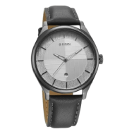 Titan Neo Economy Quartz Analog with Date Silver Dial Grey Leather Strap Watch For Men