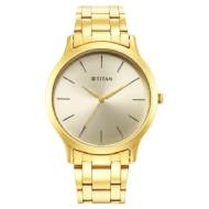 Titan Karishma Quartz Analog Champagne Dial Golden Stainless Steel Strap Watch For Men