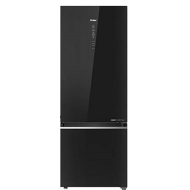 Haier 325L Frost Free Double Door Bottom Freezer Refrigerator - Black Glass