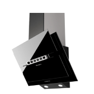 Elba 90cm Chimney Hood - Black Glass