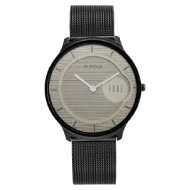 Titan Edge Slim Leather Strap Beige Dial Analog Watch for Men