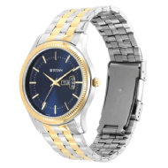 Titan Men's Trendsetter Watch: Chic Blue Dial & Two-Tone Strap