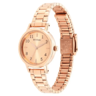 Titan Karishma Rose Gold Dial Analog Stainless Steel Strap Watch for Women