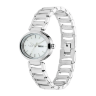 Titan Raga Viva Silver Dial Analog with Day and Date Metal Strap Watch for Women