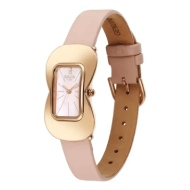 Titan Raga Glimmers Quartz Analog Pink Mother Of Pearl Dial Pink Leather Strap Watch For Women