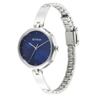Titan Karishma Quartz Analog Blue Dial Stainless Steel Strap Watch for Women