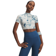 HeatGear® Printed Women's Crop Mock Short Sleeve T-Shirt
