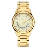 TITAN Lagan Yellow Dial Metal Strap - Gents