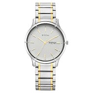 TITAN Lagan White Dial Metal Strap - Gents