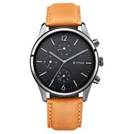 Titan Workwear Watch with Black Dial & Leather Strap - Gents 