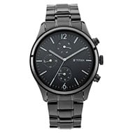 Titan Workwear Watch with Black Dial & Metal Strap - Gents